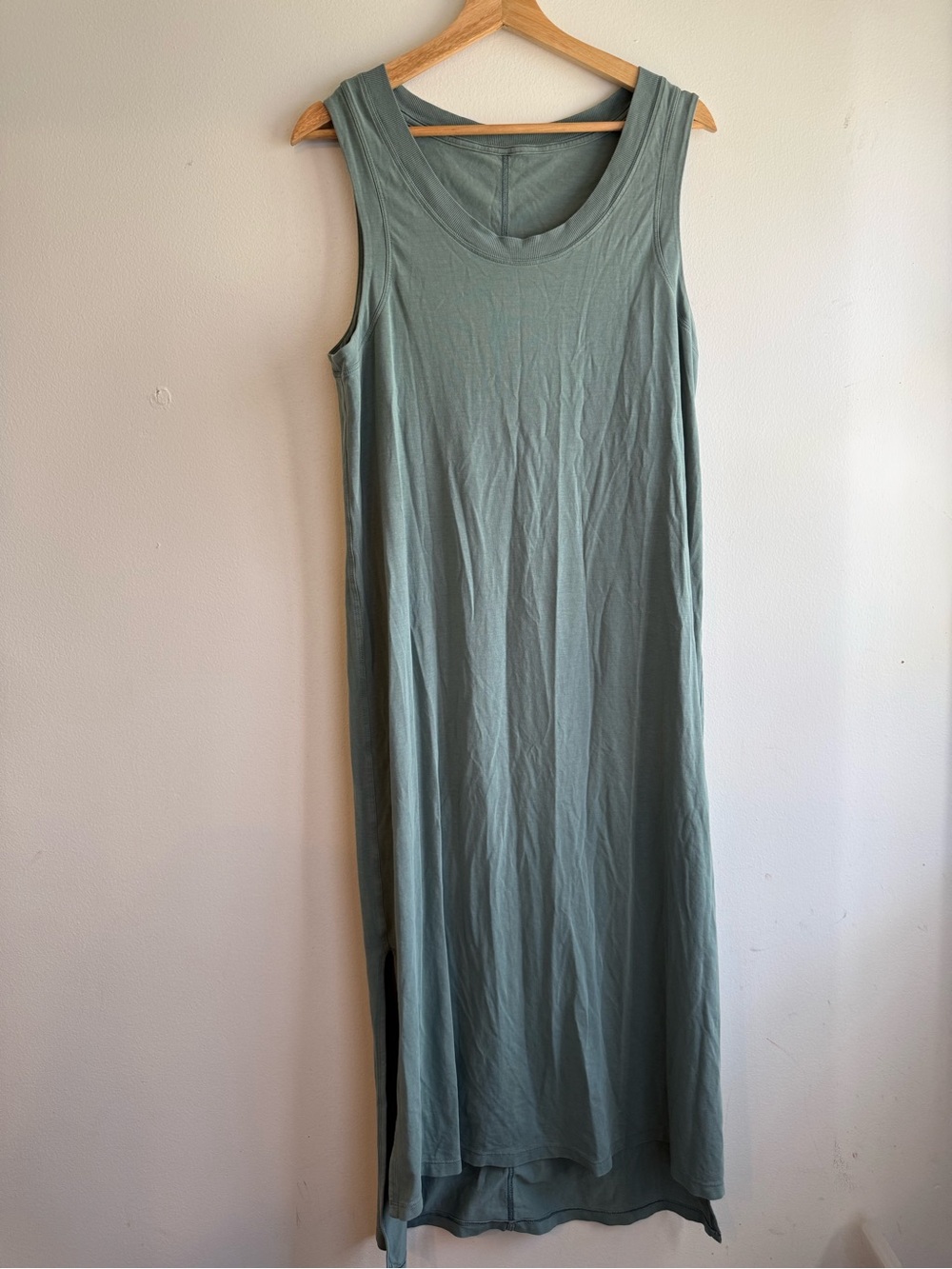 Lululemon Scoop Neck Sleeveless Maxi Dress in Sage Green